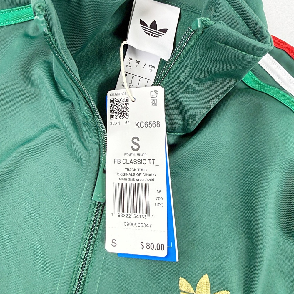 Adidas Firebird Track Top Team Dark Green Mexico / Size S Womens KC6568, New - Picture 3 of 7